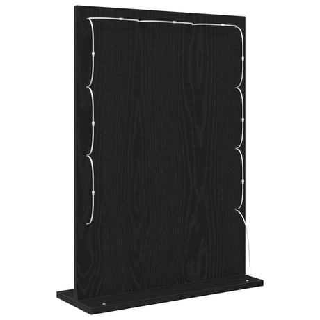 Vanity Mirror With Led Lights Black Oak 70X50X18 Cm