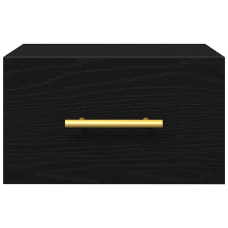 Bedside Cabinets 2 Pcs Wall-Mounted Black Oak 35X35X20 Cm