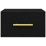 Bedside Cabinet Wall-Mounted Black Oak 35X35X20 Cm