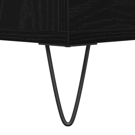 Sideboard With Drawers Black Oak 60X35X70 Cm Engineered Wood