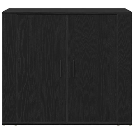 Highboard Black Oak 80X33X150 Cm Engineered Wood
