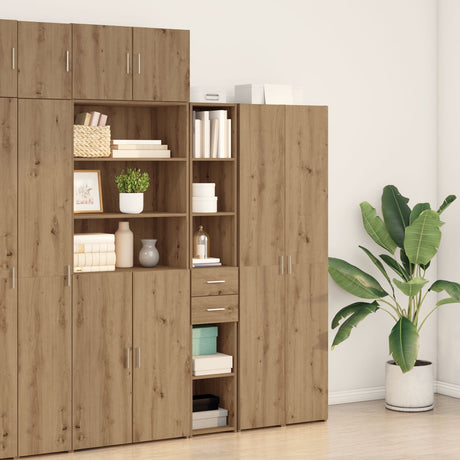 Highboard Black Oak 30X42,5X185 Cm Engineered Wood