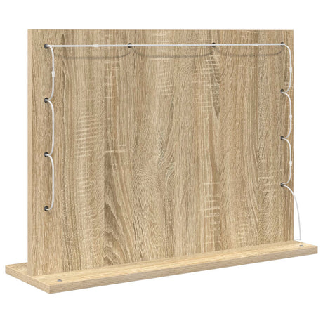 Vanity Mirror Sonoma Oak Engineered Wood, Glass Standard Mirror