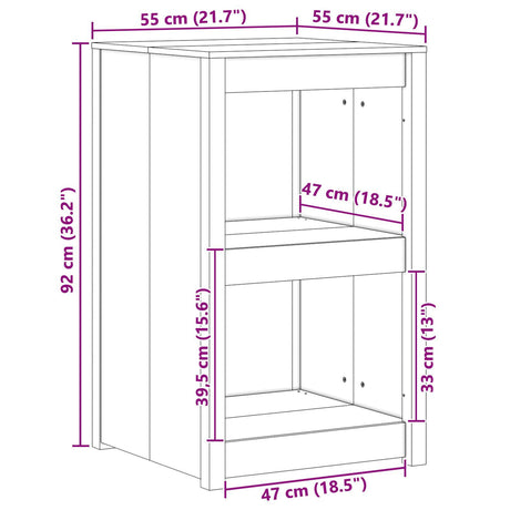 Outdoor Kitchen Cabinet 55X55X92 Cm Solid Wood Pine