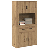 Highboard Artisan Oak 80X33X150 Cm Engineered Wood