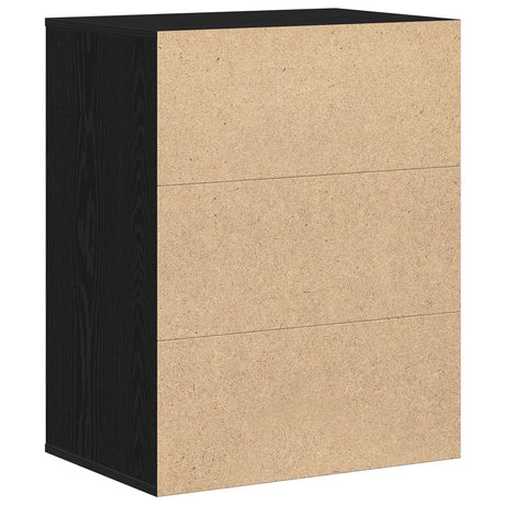 Chest Of Drawers Black Oak 60X41X76 Cm Engineered Wood