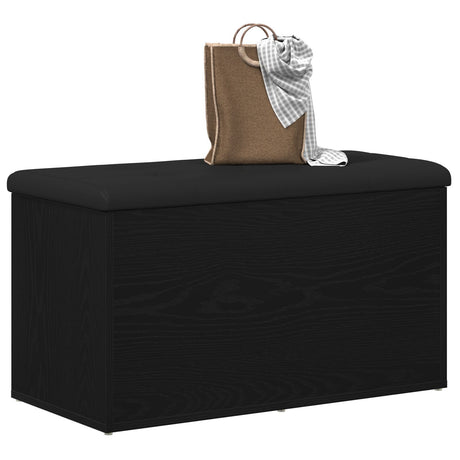 Storage Bench Black Oak 80X40X45 Cm Engineered Wood
