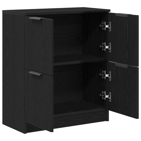 Black Oak Sideboard - 60 X 30 X 70 Cm - Made Of Engineered Wood