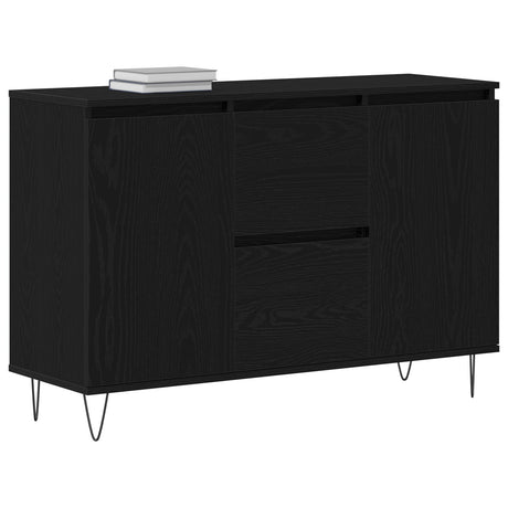 Sideboard Black Oak 101,5X35X70 Cm Engineered Wood