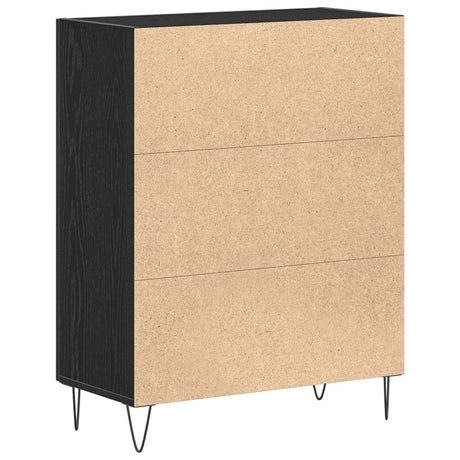 Sideboard Black Oak 69,5X34X90 Cm Engineered Wood