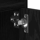 Rolling Cabinet Black Oak 55X40X91 Cm Engineered Wood