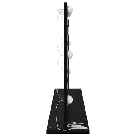 Vanity Mirror With Led Lights Black Oak 100X55X18 Cm