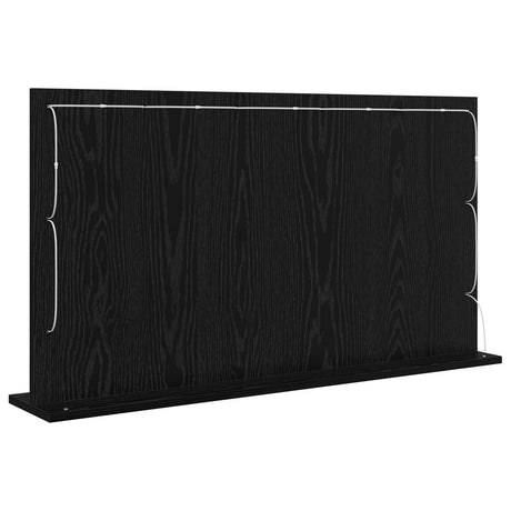 Vanity Mirror With Led Lights Black Oak 100X55X18 Cm
