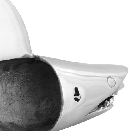 Shark Sculpture Silver 68X20X24 Cm Aluminium