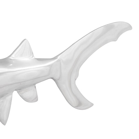 Shark Sculpture Silver 68X20X24 Cm Aluminium