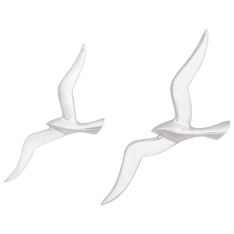 Wall Mounted Seagull 2 Pack Silver Aluminum