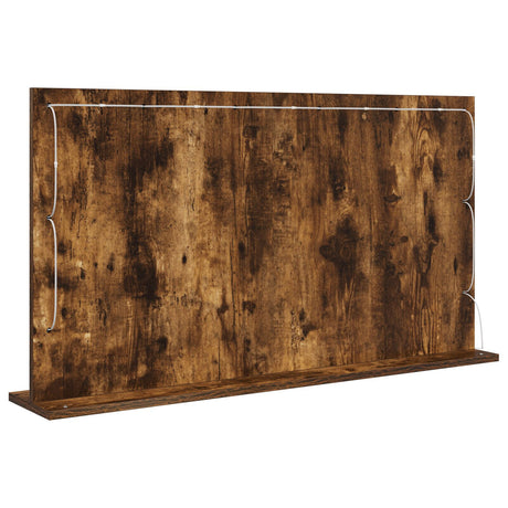 Vanity Mirror Smoked Oak Wood, Glass 100 X 55 X 18 Cm