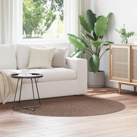 Shaggy Rug With Latex Backing Brown Ø160 Cm