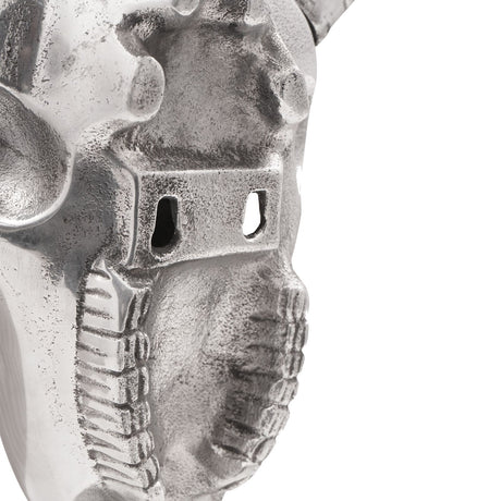 Wall Mounted Bull Silver 49X10X36 Cm Aluminium