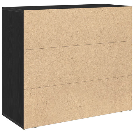 Sideboard Black Oak 33X80X70 Cm Engineered Wood