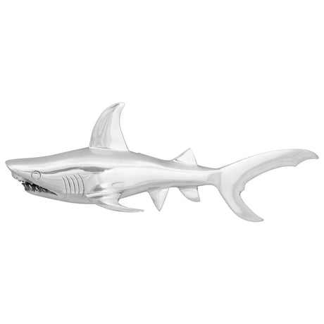 Shark Sculpture Silver 68X20X24 Cm Aluminium
