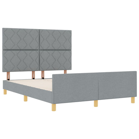 Bed Frame - Light Grey, 140X190 Cm, Fabric