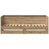 Daybed With Drawers Artisan Oak Engineered Wood 90 X 190 Cm