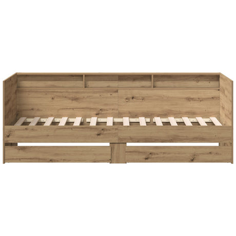 Daybed With Drawers Artisan Oak Engineered Wood 90 X 190 Cm