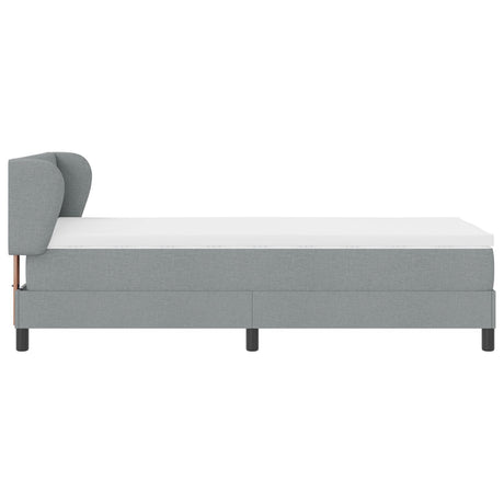 Box Spring Bed With Mattress Light Grey 90X200 Cm Fabric