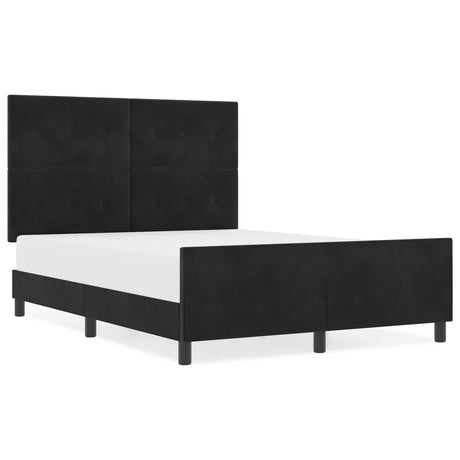 Bed Frame Black 140X200 Cm Velvet