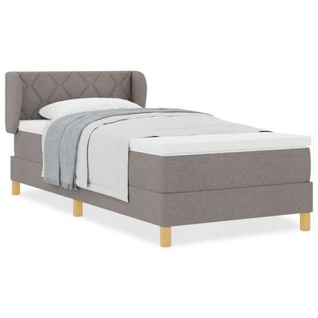 Box Spring Bed With Mattress Taupe 100X200 Cm Fabric