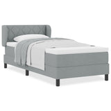 Box Spring Bed With Mattress Light Grey 90X200 Cm Fabric