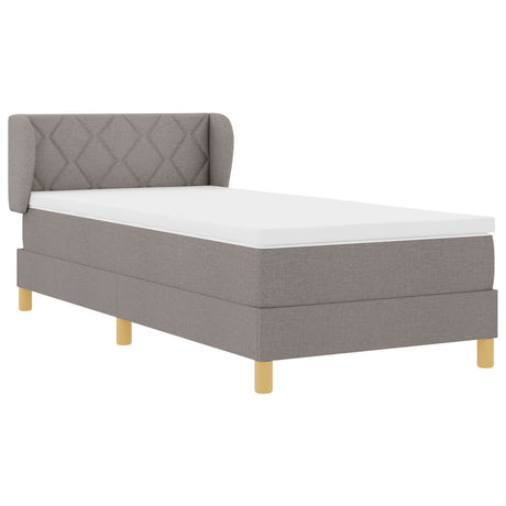 Box Spring Bed With Mattress Taupe 100X200 Cm Fabric