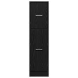 Apothecary Cabinet Black Oak 30X41X118 Cm Engineered Wood
