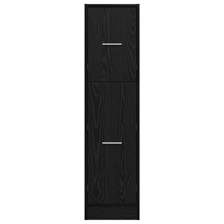 Apothecary Cabinet Black Oak 30X41X118 Cm Engineered Wood