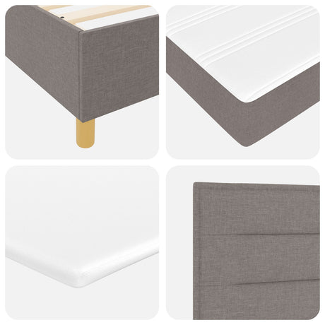 Box Spring Bed With Mattress & Led Taupe 120X200 Cm Fabric