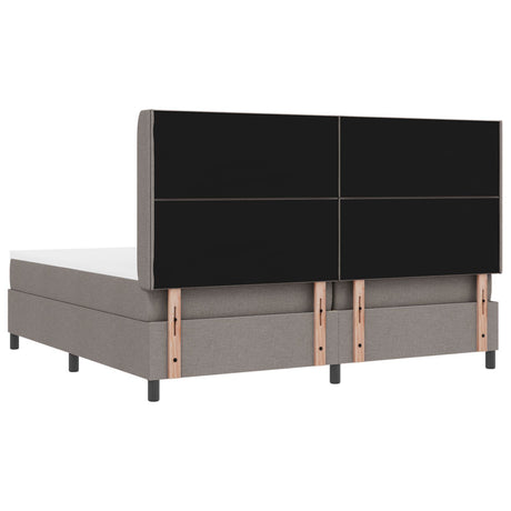 Box Spring Bed With Mattress - Taupe, 200X200 Cm, Fabric