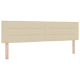 Box Spring Bed With Mattress Cream 180X200 Cm Fabric,  Headboard Lines Design Cream 180 Cm Fabric