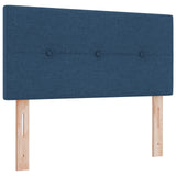 Box Spring Bed With Mattress Blue 90X190 Cm Fabric,  Headboard Button Tufted Blue 90 Cm Fabric