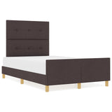 Bed Frame Dark Brown 120X200 Cm Fabric