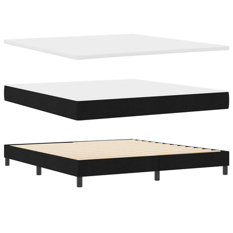 Box Spring Bed With Mattress Black 180X200 Cm Fabric