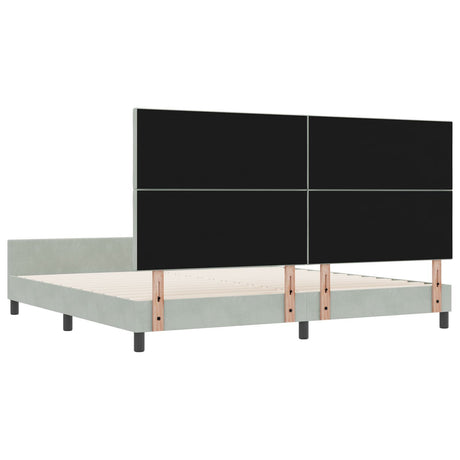 Bed Frame Light Grey 200X200 Cm Velvet