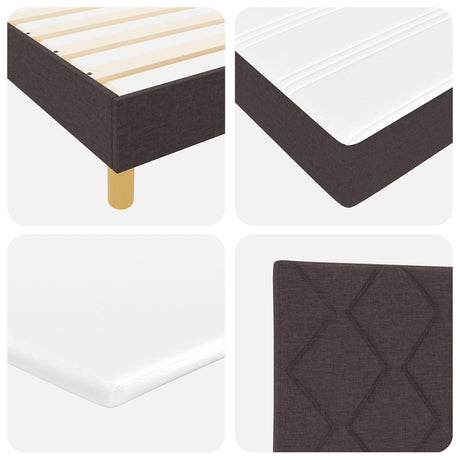 Box Spring Bed With Mattress & Led Dark Brown 120X200 Cm Fabric