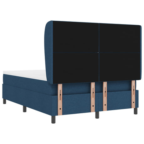Box Spring Bed With Mattress - Blue, 140X190 Cm, Fabric