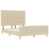 Bed Frame Cream 140X190 Cm Fabric
