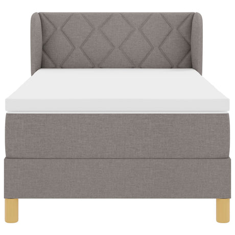 Box Spring Bed With Mattress Taupe 100X200 Cm Fabric