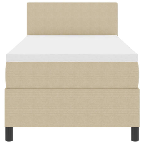 Box Spring Bed With Mattress Light Green Grey 80X200 Cm Corduroy Fabric