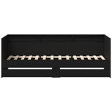 Black Oak Daybed With Drawers Black Oak Engineered Wood 90 X 200 Cm