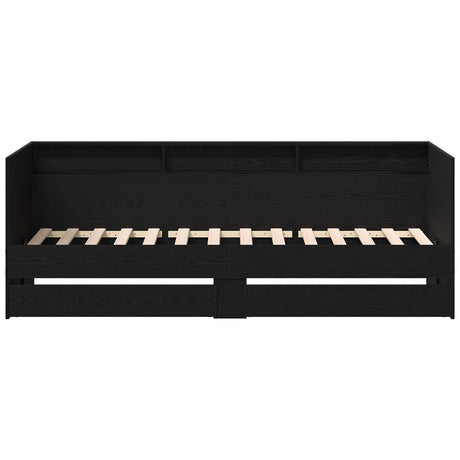 Black Oak Daybed With Drawers Black Oak Engineered Wood 90 X 200 Cm