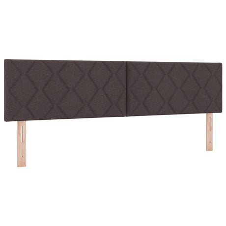 Box Spring Bed With Mattress & Led Dark Brown 180X200 Cm Fabric